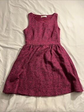 Girls' Sleeveless Sparkle Fit-and-Flare Dress in Fuchsia
